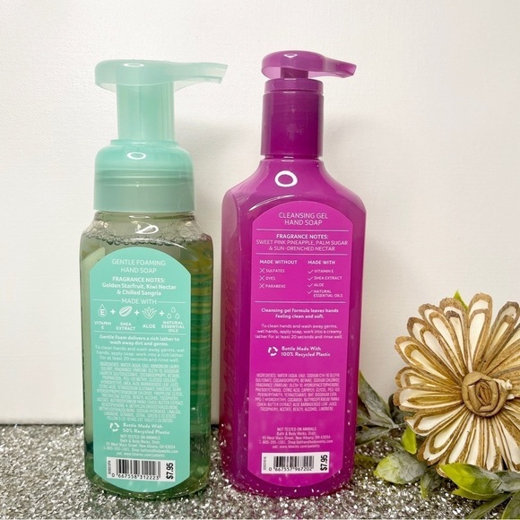 Bath & Body Works Hand Soap Pink Pineapple Sunrise & Starfish Sangria Nwt - Picture 2 of 3